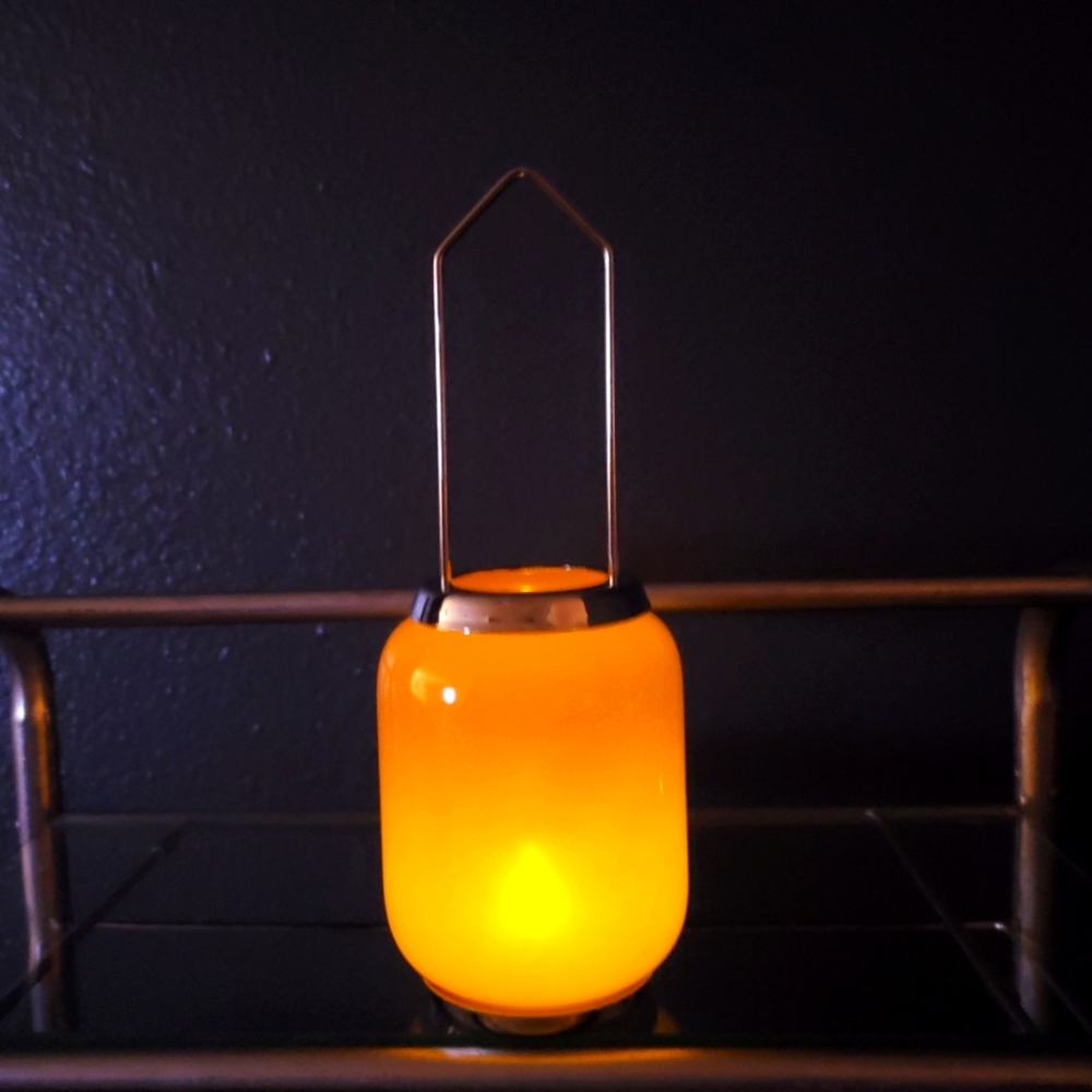 PartyLite LANTERN 9.5" TALL ORANGE       ☆